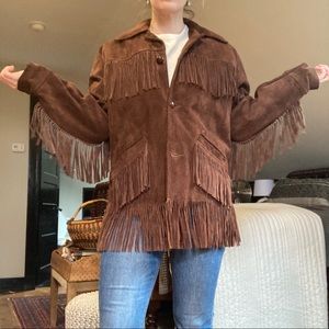 Vintage Western Wear Leather Fringe Jacket